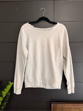 BRANDY MELVILLE Off Shoulder Pullover Gray Sweatshirt Women’s One Size EUC